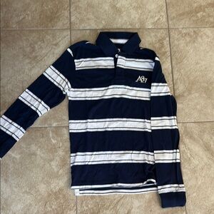 Aeropostale Navy and White Polo Shirt